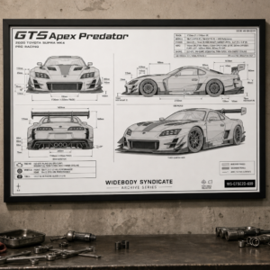 2000 Toyota Supra Mk4 GT5 Apex Predator Framed Blueprint Poster