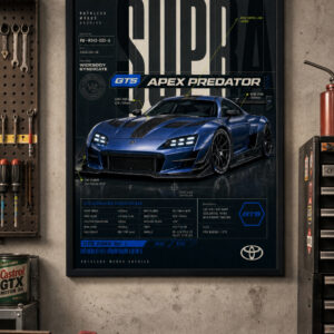 2000 Toyota Supra Mk4 GT5 Apex Predator Framed Collectible Poster