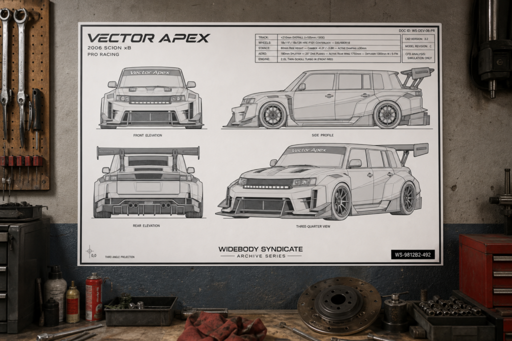 2006 Scion xB Vector Apex Blueprint Poster