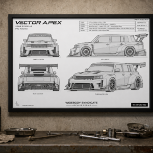 2006 Scion xB Vector Apex Framed Blueprint Poster