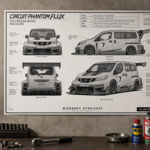 2014 Nissan NV200 Circuit Phantom Flux Blueprint Poster