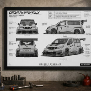 2014 Nissan NV200 Circuit Phantom Flux Framed Blueprint Poster