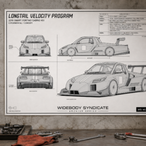 2010 Smart Fortwo Cabrio 451 Longtail Velocity Program Blueprint Poster