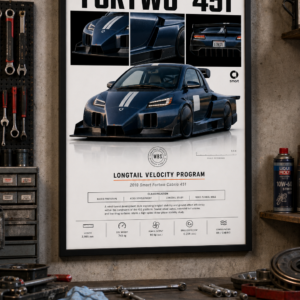 2010 Smart Fortwo Cabrio 451 Longtail Velocity Program Framed Collectible Poster
