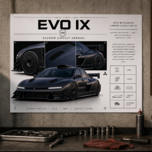 2006 Mitsubishi Lancer Evolution IX Shadow Circuit Armada Collectible Poster