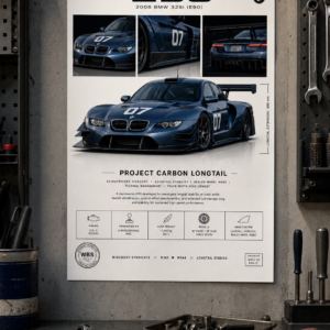2008 BMW 328i E90 Project Carbon Longtail Collectible Poster