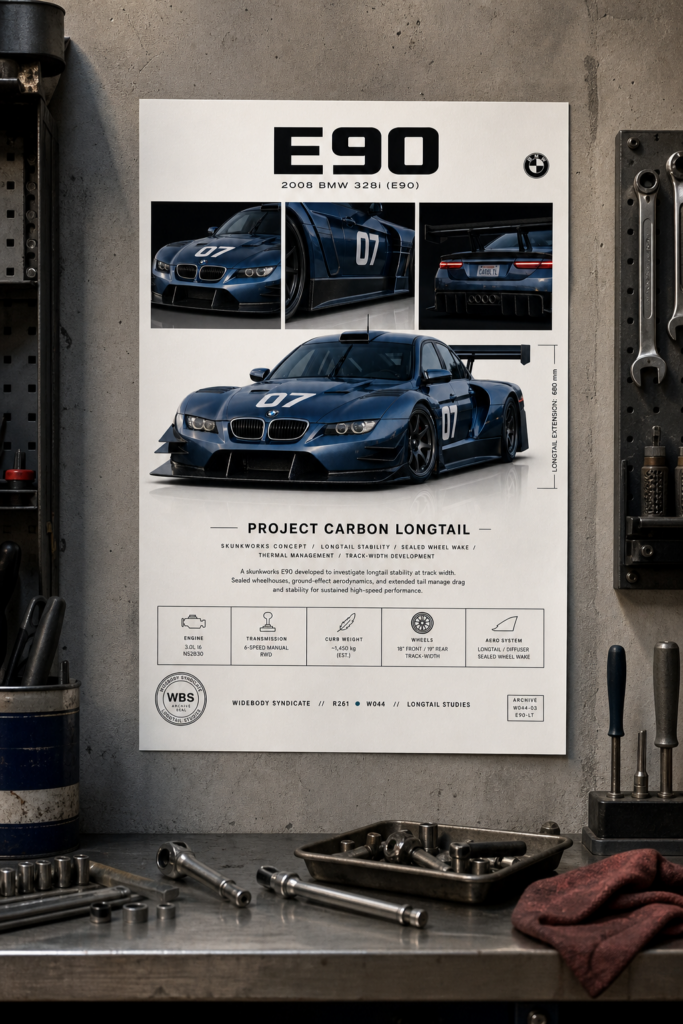 2008 BMW 328i E90 Project Carbon Longtail Collectible Poster