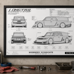 2003 Honda Element Longtail Element C-Study Framed Blueprint Poster