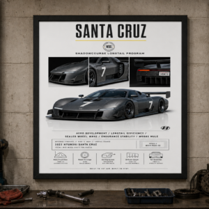 2022 Hyundai Santa Cruz Shadowcourse Longtail Program Framed Collectible Poster
