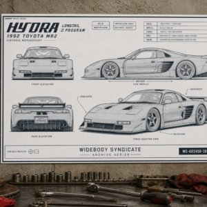 1992 Toyota MR2 Hydra Longtail Program Blueprint Poster