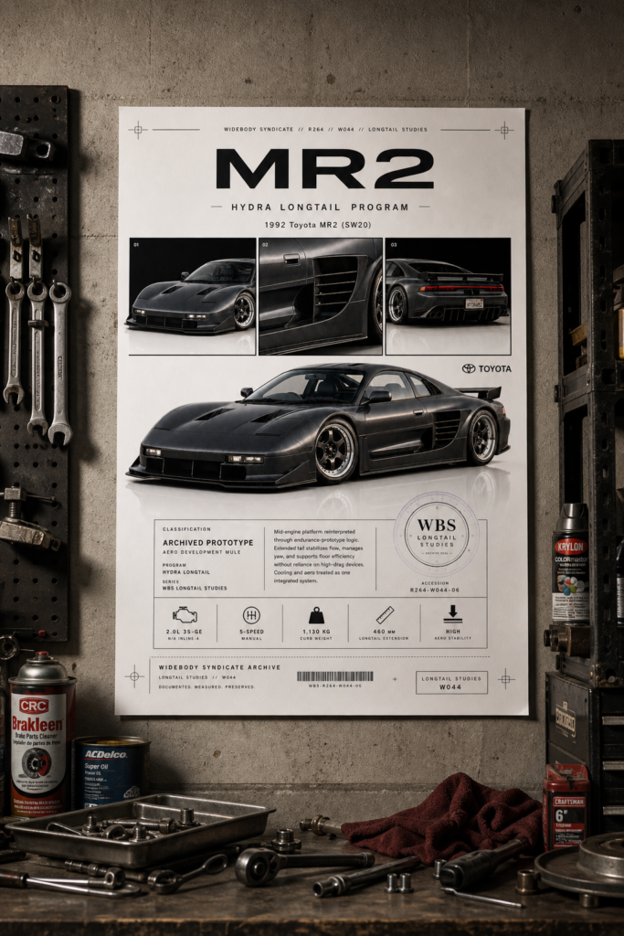 1992 Toyota MR2 Hydra Longtail Program Collectible Poster