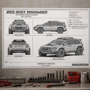 2013 Dodge Grand Caravan Red Dust Marauder Blueprint Poster
