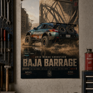 2013 Honda Crosstour Baja Barrage Collectible Poster