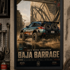 2013 Honda Crosstour Baja Barrage Framed Collectible Poster