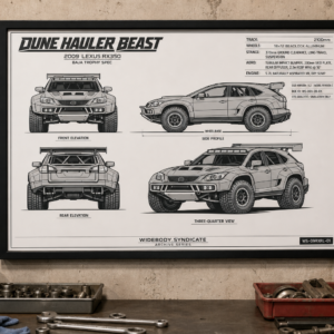 2009 Lexus RX350 Dune Hauler Beast Framed Blueprint Poster