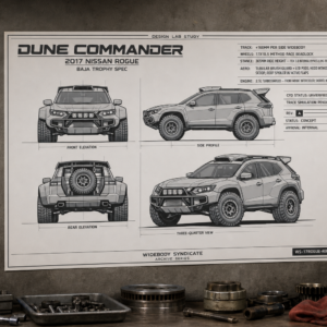 2017 Nissan Rogue Dune Commander Blueprint Poster