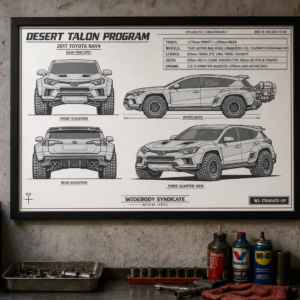 2017 Toyota RAV4 Desert Talon Program Framed Blueprint Poster