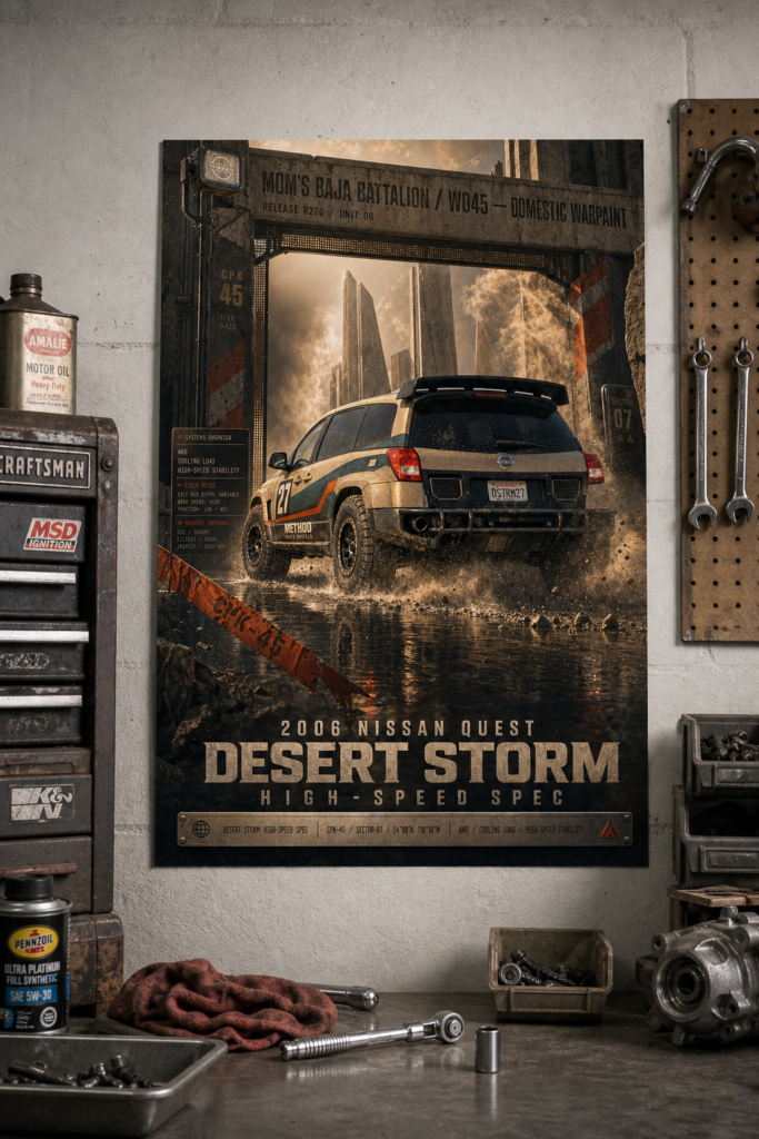 2006 Nissan Quest Desert Storm High-Speed Spec Collectible Poster