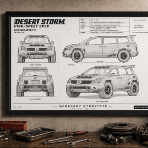 2006 Nissan Quest Desert Storm High-Speed Spec Framed Blueprint Poster