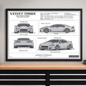2002 Dodge Intrepid Velvet Torque Edition Framed Blueprint Poster