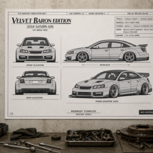 2004 Saturn Ion Velvet Baron Edition Blueprint Poster