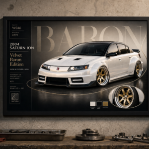 2004 Saturn Ion Velvet Baron Edition Framed Collectible Poster
