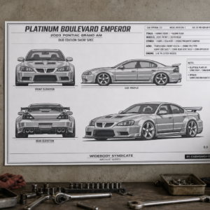 2003 Pontiac Grand Am Platinum Boulevard Emperor Blueprint Poster