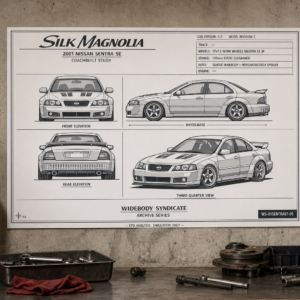2001 Nissan Sentra SE Silk Magnolia Blueprint Poster