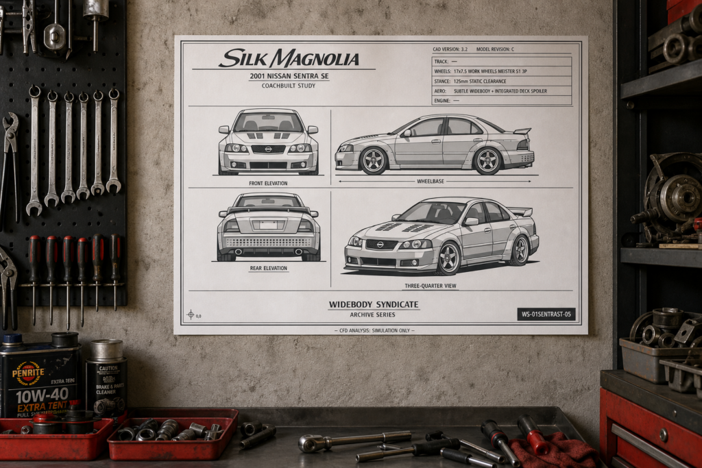 2001 Nissan Sentra SE Silk Magnolia Collectible Poster