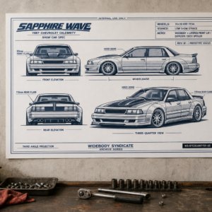 1987 Chevrolet Celebrity Sapphire Wave Blueprint Poster