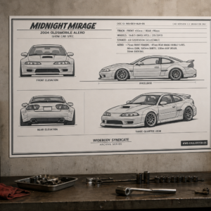2004 Oldsmobile Alero Midnight Mirage Collectible Poster