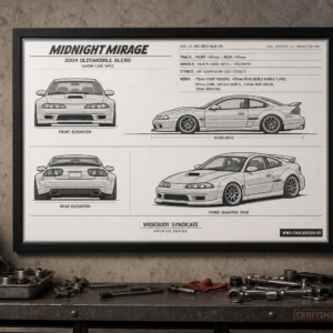 2004 Oldsmobile Alero Midnight Mirage Framed Blueprint Poster