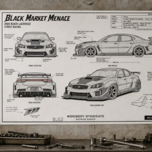 2005 Buick LaCrosse Black Market Menace Blueprint Poster