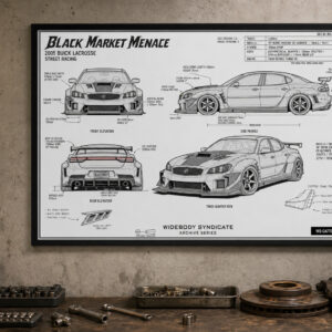 2005 Buick LaCrosse Black Market Menace Framed Blueprint Poster