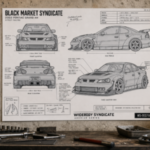 2003 Pontiac Grand Am Black Market Syndicate Blueprint Poster