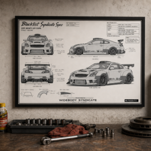 2005 Infiniti G35 Coupe Blacklist Syndicate Spec Framed Collectible Poster