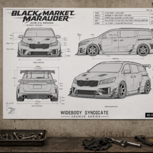 2018 Kia Sedona Black Market Marauder Blueprint Poster