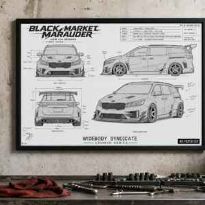 2018 Kia Sedona Black Market Marauder Framed Blueprint Poster