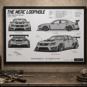 2010 Mercury Milan The Merc Loophole Framed Blueprint Poster