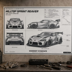 2026 Toyota Supra Mk5 Hilltop Sprint Reaver Blueprint Poster