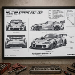 2026 Toyota Supra Mk5 Hilltop Sprint Reaver Framed Blueprint Poster