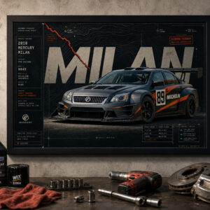 2010 Mercury Milan Short Course Phantom Program Framed Collectible Poster