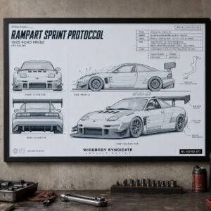1995 Ford Probe Rampart Sprint Protocol Framed Blueprint Poster
