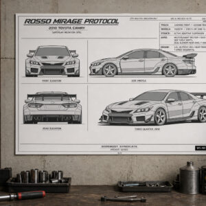2010 Toyota Camry Rosso Mirage Protocol Blueprint Poster
