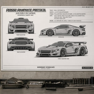 2010 Ford F-150 Platinum Rosso Rampante Protocol Blueprint Poster