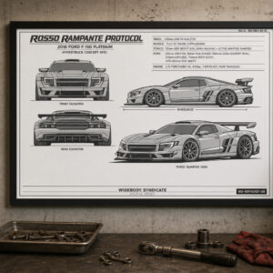 2010 Ford F-150 Platinum Rosso Rampante Protocol Framed Blueprint Poster
