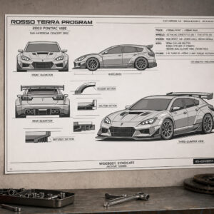 2003 Pontiac Vibe Rosso Terra Program Blueprint Poster