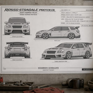 2007 Honda Pilot Rosso Stradale Protocol Blueprint Poster