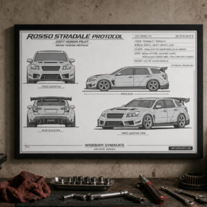 2007 Honda Pilot Rosso Stradale Protocol Framed Collectible Poster