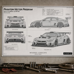 2011 Hyundai Elantra Phantom Vector Program Blueprint Poster